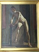 Ubekendt 
kunstner (19 
årh):
Mandlig nøgen 
model fra 
Eckersbergs 
Atelier.
Efter maleri 
af ...