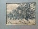 Vilhelm Kyhn (1819-1903):Skoven ved vinter 1866.Radering på papir.Sign.: V. Kyhn fec. 1866 ...