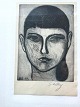 Herman Stilling 
(1925-96):
Portræt af ung 
kvinde 1955
Radering på 
papir.
Sign.: HS 55 
(i ...