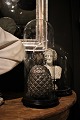 Gammel , 
dekorativ 
cylinderformet 
fransk glas 
Dome / Globe på 
sort træ bund 
til udstilling. 
...