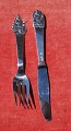 The Princess and the Pea children's cutlery of Danish solid silver. Set knife & fork