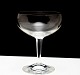 Holmegaard glasværk 1916-50, Aage (antagelig), Champagneskål med facetslebet stilk der munder ud ...