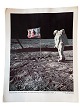 Originalt NASA farveoffsetfotografi fra Apollo 11-månelandingen af astronaut Edwin Aldrin, ved ...