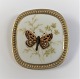 Royal Copenhagen. Porcelæns broche med sølv bagside (925). Motiv sommerfugl. I æske.