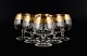 Italiensk design, seks cognacglas i klart kunstglas med guldkant.Ca. 1960/70'erne.I perfekt ...