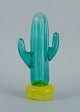 Gunnel Sahlin for Kosta Boda, kaktus i turkis kunstglas.Ca. 1980'erne.Perfekt ...