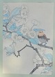 Ashikaga, 
Shizud (1917 - 
1991) Japan: En 
fugl p&aring; 
en gren. 
Tr&aelig;snit. 
31 x 21,5 ...