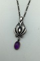 Georg Jensen Sterling Silver 2012 Annual Pendant (Amethyst) w chain