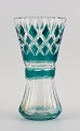 Val St. 
Lambert, 
Belgien, stor 
håndlavet Art 
Deco 
krystalglas-
vase, 
facetslebet med 
grøn ...