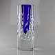 Tjekkisk glas vase med mønster af bobler i blåt og klart glasDesign Vladimir SvabProducent ...