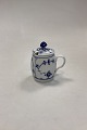 Royal Copenhagen Blue Fluted Mustard Jar with Lid No. 137. Small crack in the cup at the top of ...