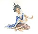 Dahl Jensen. 
Porcelænsfigur. 
Siamesisk 
Tempeldanserinde.
 Model 1125. 
Længde 28 cm. 
Højde 24 cm. 
...