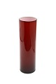 Rød cylinderformet vase hvid indvendig. Højde 24 cm. Diameter 7 cm. Fremstår med ridse, se ...