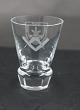 Frimurer glas 
eller Loge 
glas, 
snapseglas 
dekoreret med 
slebne 
symboler, på 
kantsleben ...