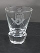 Danish 
freemason glasses, schnapps glasses engraved with 

freemason symbols, on an edge-cutted foot