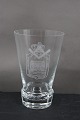 Danish freemason glasses, beer glasses for St. Johs. Lodge in Nyborg, engraved with freemason symbols, on an edge-cutted foot