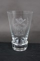 Danish freemason glasses, beer glasses for St. 
Johs. Lodge Cimbria in Aalborg, engraved with 
freemason symbols, on an edge-cutted foot