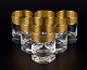 Rimpler 
Kristall, 
Zwiesel, 
Tyskland, seks 
mundblæst 
krystal 
snapseglas med 
guldkant 
dekoreret ...