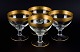 Rimpler 
Kristall, 
Zwiesel, 
Tyskland, fire 
mundblæst 
krystal 
champagneskåle 
med guldkant 
...