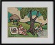 Henry Heerup 
(1907-1993)
Litografi i 
farver 
Familien på 
skovtur
Sign. Heerup i 
...