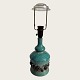 Retro lampe, Turkis med bølgemotiv, 33cm høj (incl. fatning), 14cm i diameter *Pæn stand*