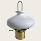Messing lampe, olielampe ombygget til elektricitet, G.V. Harnisch eftf. 6362, 39cm høj, 12cm i ...