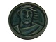 Saxbo keramik, lille plaquette med celadonglasur.Designet af Jais Nielsen.Diameter 7,8 ...