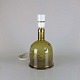 Bordlampe i mundblæst glasModel Meteor CProducent HolmegaardKlar grøn flaskeformet ...