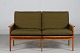Illum Wikkelsø (1919-1999)2-personer Capella sofa af eg,hynder med grønt originalt ...