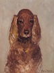 Søren Edsberg, 
dansk kunstner, 
cockerspaniel.
Ca. 1980’erne.
Olie på ...