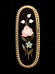 Forgyldt pietra 
dura broche 4,5 
x 1,8 cm. emne 
nr. 533939