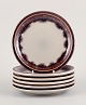 Jens Harald Quistgaard for Bing & Grøndahl, "Mexico" retro design, six cake 
plates in stoneware.