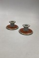 Pair of Lyngby 
Porcelain 
Denmark 
Candlesticks in 
Red Cracle 
Glaze No 3024
Measures 5,5cm 
high ...