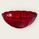 Fyns glasværk, Rubinrød, Balder skål, 20,5cm i diameter, 8,5cm høj, Fra katalog 1924 nr.194 *Pæn ...