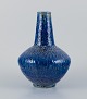 European studio ceramic artist, large ceramic vase with blue glaze.