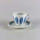 Kaffekop med underkop fra stellet Lotus med blåt motiv no 114Producent Lyngby porcelæn1. ...
