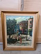 Maleri af V. 
Knage i 
guldmalet 
ramme, fra 
1940erne.
Højde 71cm 
Bredde 61cm