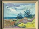 Aage Strand 
(1910-75):
Graner i 
klitlandskab.
Olie på 
lærred.
Sign.: ÅS
41x51 (47x57)
Åge ...