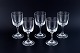Et sæt på fem René Lalique Chenonceaux rødvinsglas.Klart mundblæst krystalglas. Facetslebet ...
