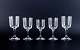 Et sæt på fem René Lalique Chenonceaux glas.Fire rødvinsglas og et hvidvinsglas.Klart ...