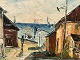 Hillestrøm, Ölgemälde von Bent Bertram auf Leinwand, Motiv vom Hafen von Gilleleje. Maße mit ...