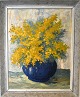 List, Franz 
(1898 - 1986) 
Danmark: Gule 
blomster i en 
blå vase. Olie 
på masonit. 
Signeret. 28 x 
...