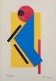 Bengt Orup 
(1916-1996), 
svensk 
kunstner, 
farvelitografi 
på papir.
Geometrisk 
komposition. 
...