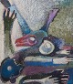 Maj Hemberg, 
Swedish artist, 
oil on board. 
Abstract ...