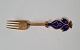 A.Michelsen 
Christmas fork 
in gilded 
sterling silver 
with enamel 
1974
Stamp: 
A.Michelsen - 
...