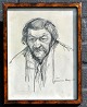 Hossy, Gunnar 
(1925 - 1990) 
Danmark: 
Portræt. 
Tegning. 
Signeret 1955. 
26,5 x 20,5 ...