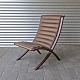 Dansk AX Highback lænestol fra 1980'erne. Sæde i brunt læder Design Peter Hvidt & Orla ...