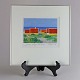 Litografi med 
teksten Skagen 
1989 med motiv 
af røde hustage 
ved kystlinje
Kunstner 
Johannes ...