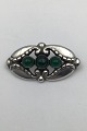 Georg Jensen 
Sterling Sølv 
Broche No. 156 
Grøn Agat Måler 
2.3 cm x 4.3 cm 
(0.90 inch x 
1.69 ...