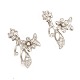 Pair of 18kt whitegold Flower earrings. 22x30mm